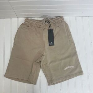 NWT Good For Nothing acid wash jersey shorts in beige with logo print Small